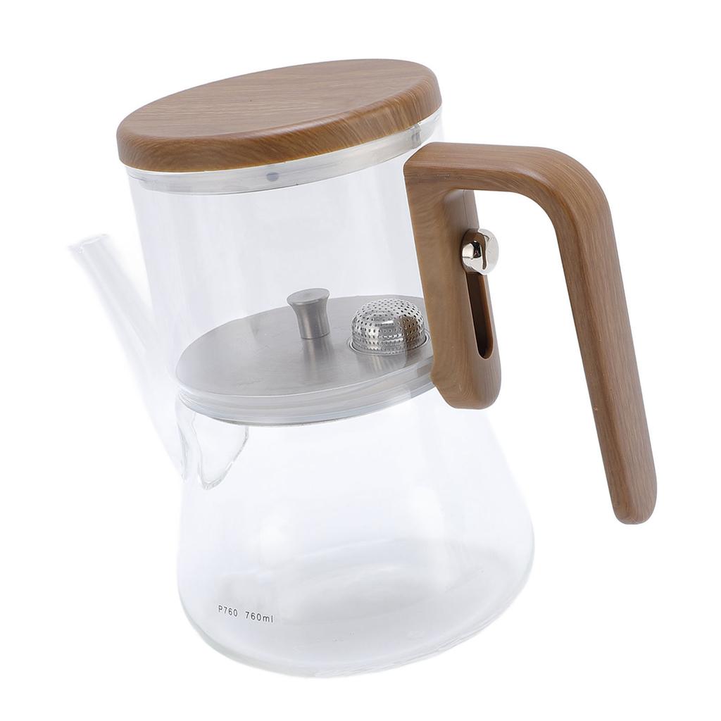 760 мл Магнитный стеклянный чайник для разделения воды Прозрачный чайник с ситечком и ручкой против ожогов