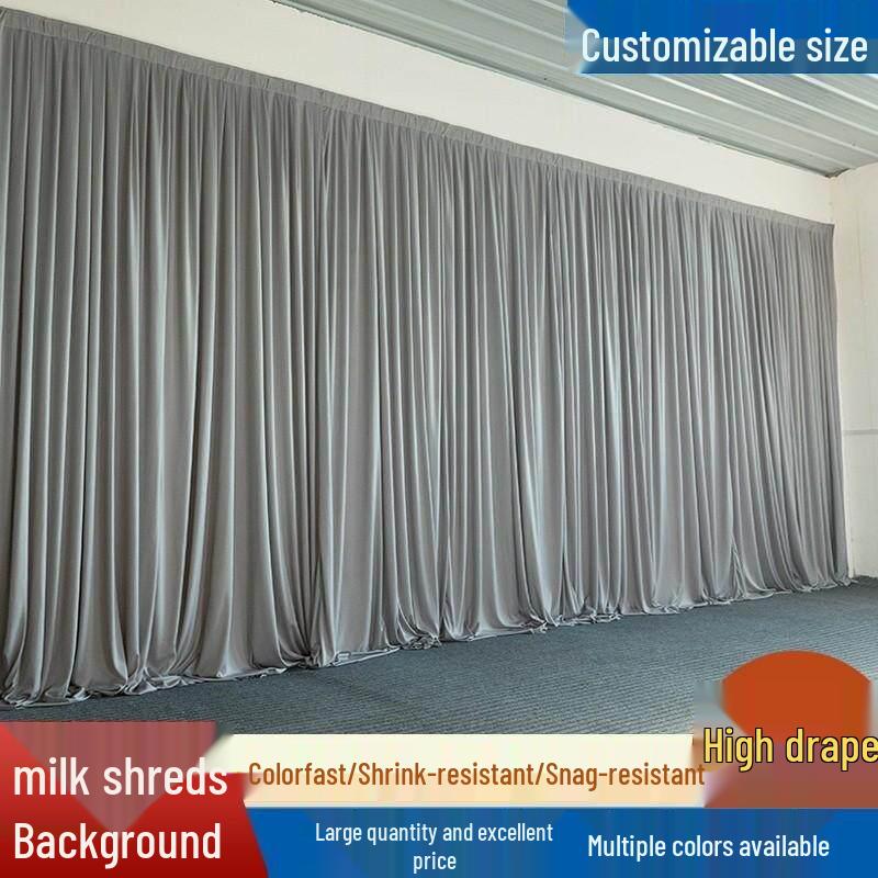 Red and Gold Velvet Wedding Stage Curtains with Black Light-Blocking Velvet for Photography