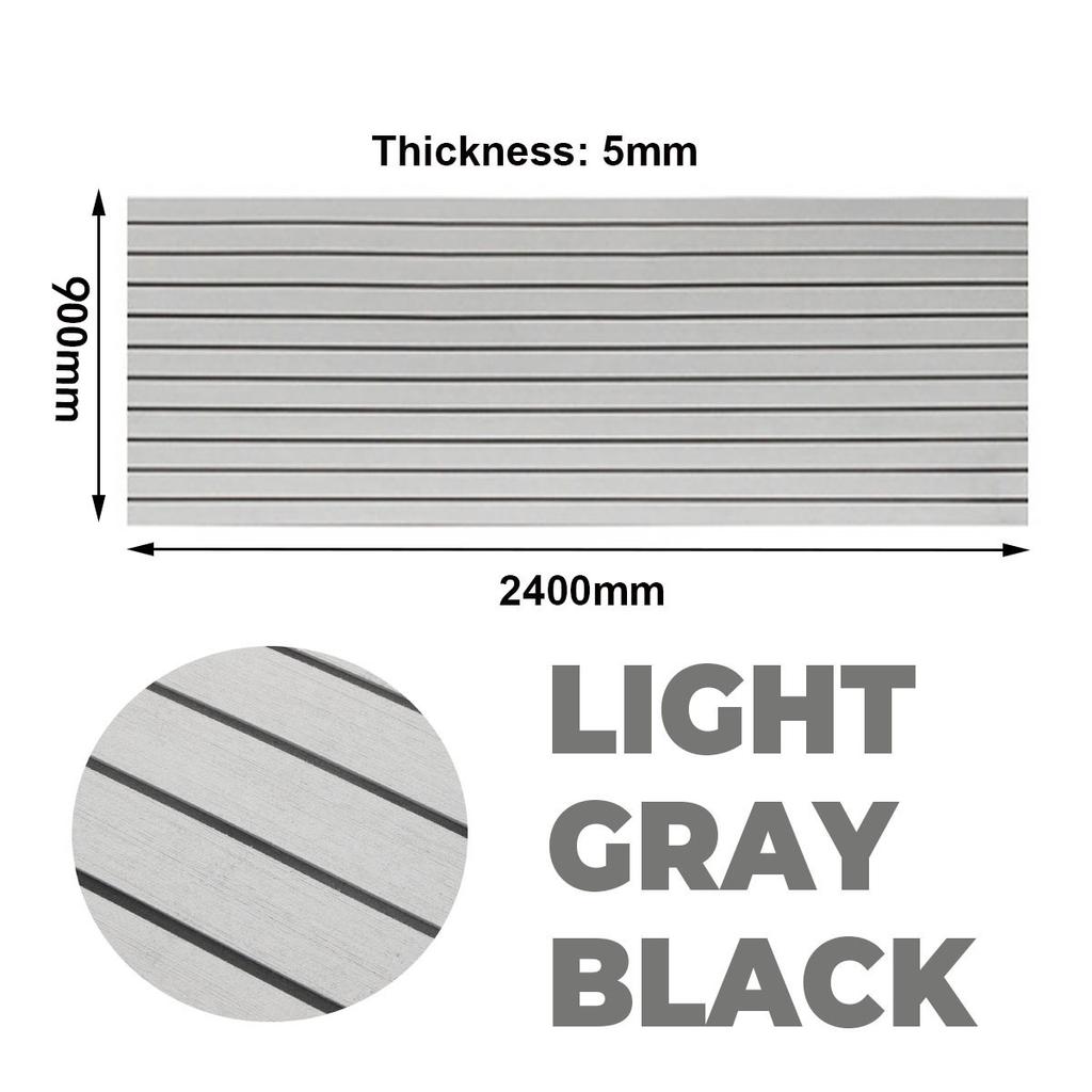 2400x900/600x5mm EVA Foam Faux Teak Boat Decking Sheet Self-Adhesive Marine Flooring Boat Deck Mat Yacht Accessories Gray Brown
