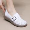 Fashion GKTINOO 2024 White Moccasins For Women Genuine Leather Flats Hollow Loafers Shoes Women's Soft Casual Sneakers Flat Shoes