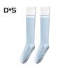 1 Pair Women Sport Stockings Elastic Cycling Knee Socks Anti-slip Arch Support Silicone Bottom Contrast Color Stockings for Yoga Pilates Dance
