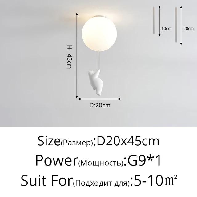 Мультяшный медведь Детские светодиодные люстры Воздушные шары Светильники для детей Спальня Гостиная Столовая Подвесные светильники Дизайнерские лампы