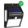 100 Led Solar Wall Lamp Pir Motion Sensor Ip65 Waterproof Wide Angle Super Bright Security Outdoor