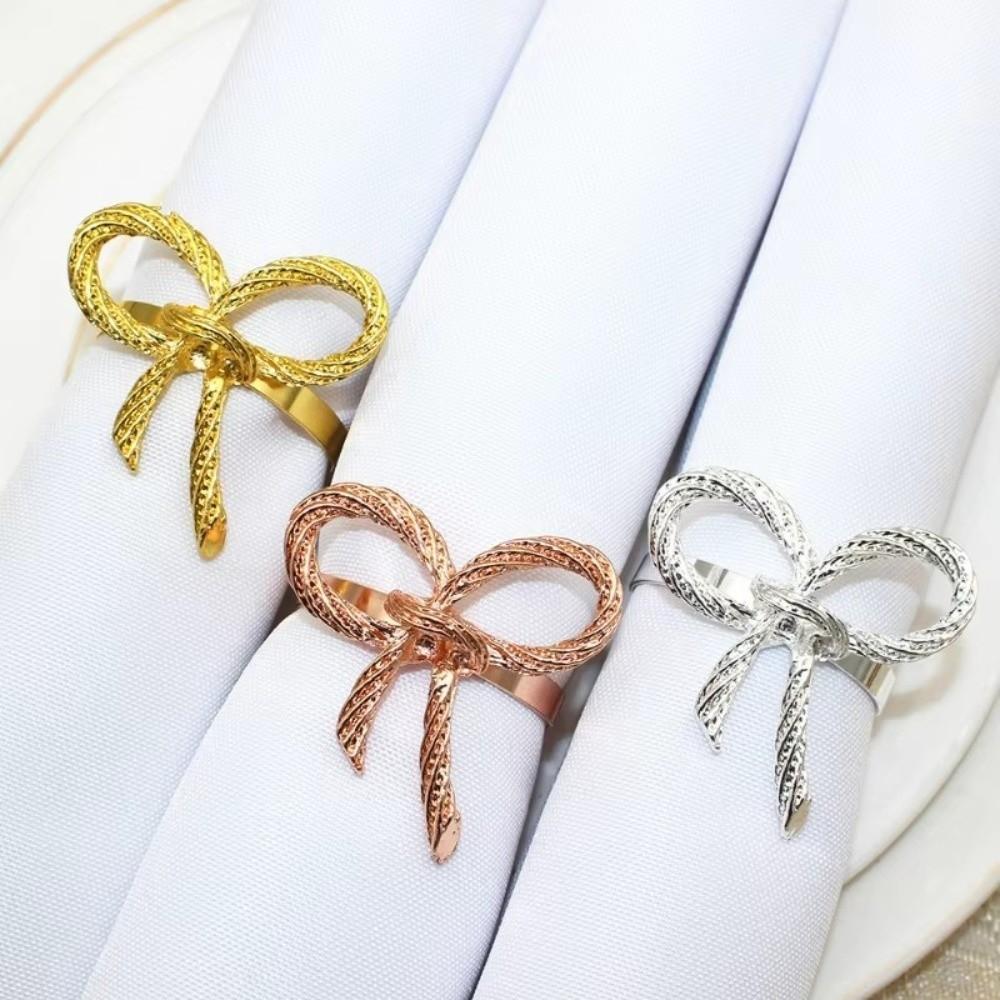 6 Pieces Sturdy Metal Napkin Holder Elegant Napkin Buckle Holiday Decor Tissue Ring Banquet Party
