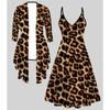Комплект Платье Пальто с 3D Принтом Леопарда для Дня Святого Валентина, Эксцентричный Классический Тотемный Модный Принт, подходит для Различных Сцен Модные Стили