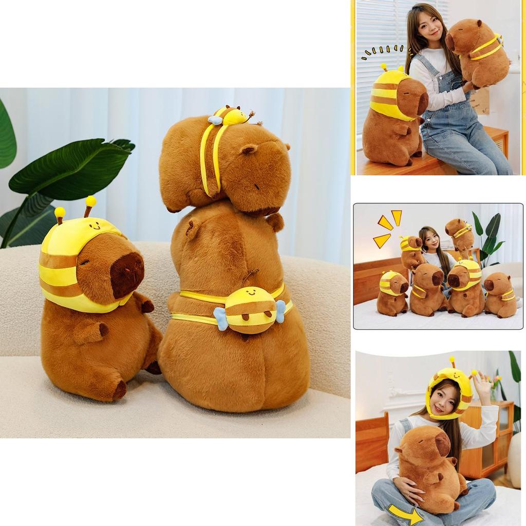 Cute Adorable Capybara Plush Toy With Bee Hat Perfect For Birthday Gifts And Collecting