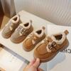 2024 Children's Winter Cotton Shoes Fashion Vintage Style Kids Thick Bottom Plush Shoes Warm Versatile Boys Girls Outdoor Shoes