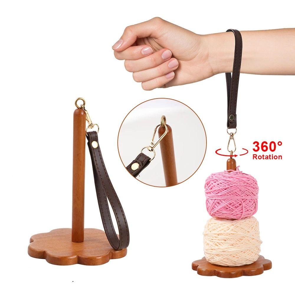 Портативная вращающаяся подставка для запястья, катушка для ниток, моталка для шерстяных клубков, вязание крючком