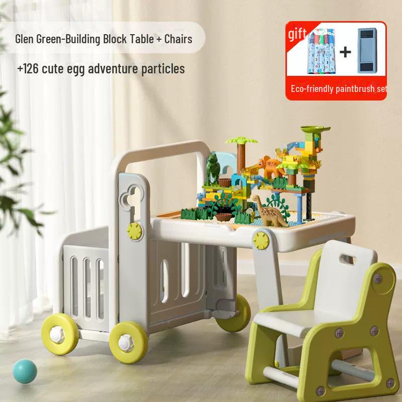 Детский складной стол-конструктор Manlong и доска для рисования - развивающая игрушка с крупными частицами для мальчиков и девочек