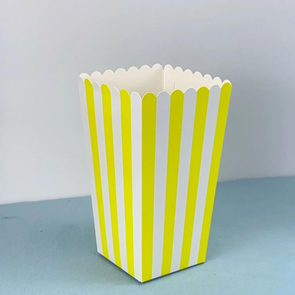12/24 шт. ведер для попкорна, полосатые сумки, контейнеры для закусок на детский праздник, дни рождения, вечеринки, подарочные коробки для попкорна