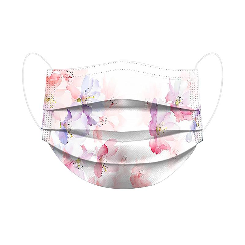 50 шт. фильтрующая маска для лица дышащая с цветочным принтом 3 слоя взрослая пыленепроницаемая маска для рта трехслойная защитная