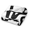 Black and White Retro Super Warm Blanket  Boy Girl Plush Throw Blanket Funny Living Room Flannel Bedspread Sofa Bed Cover
