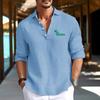 Men's 100% Cotton Linen Shirts Long Sleeve Casual Summer Holiday Fashion Home Style Shirts