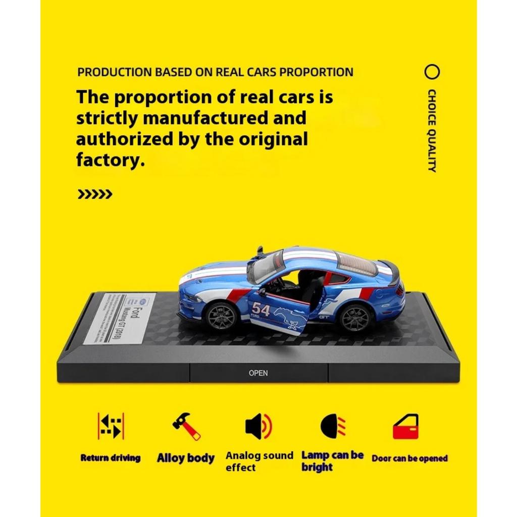 1/34 Ford Mustang GT 2018 Super Muscle Sports Series Alloy Diecast Metal Model Car Decorative Outdoor Collectibles Premium Gift