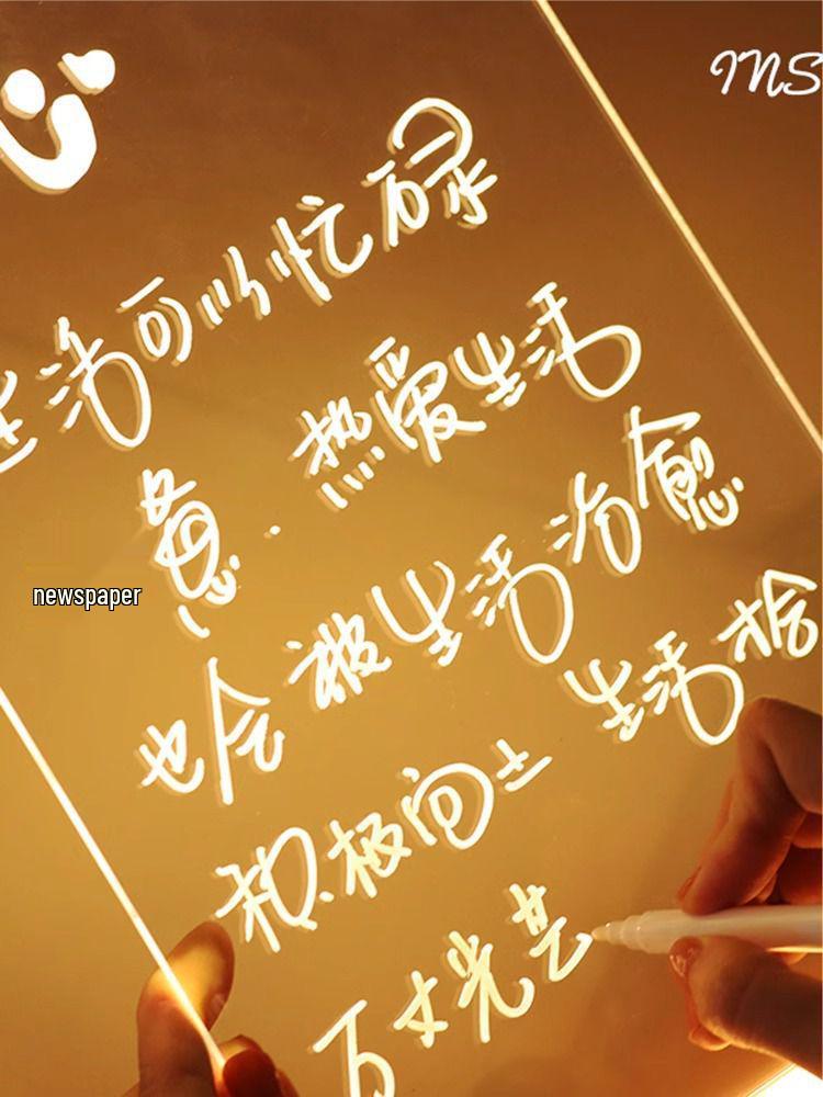 Erasable DIY Children's Luminous LED Drawing Board and Night Light Combo