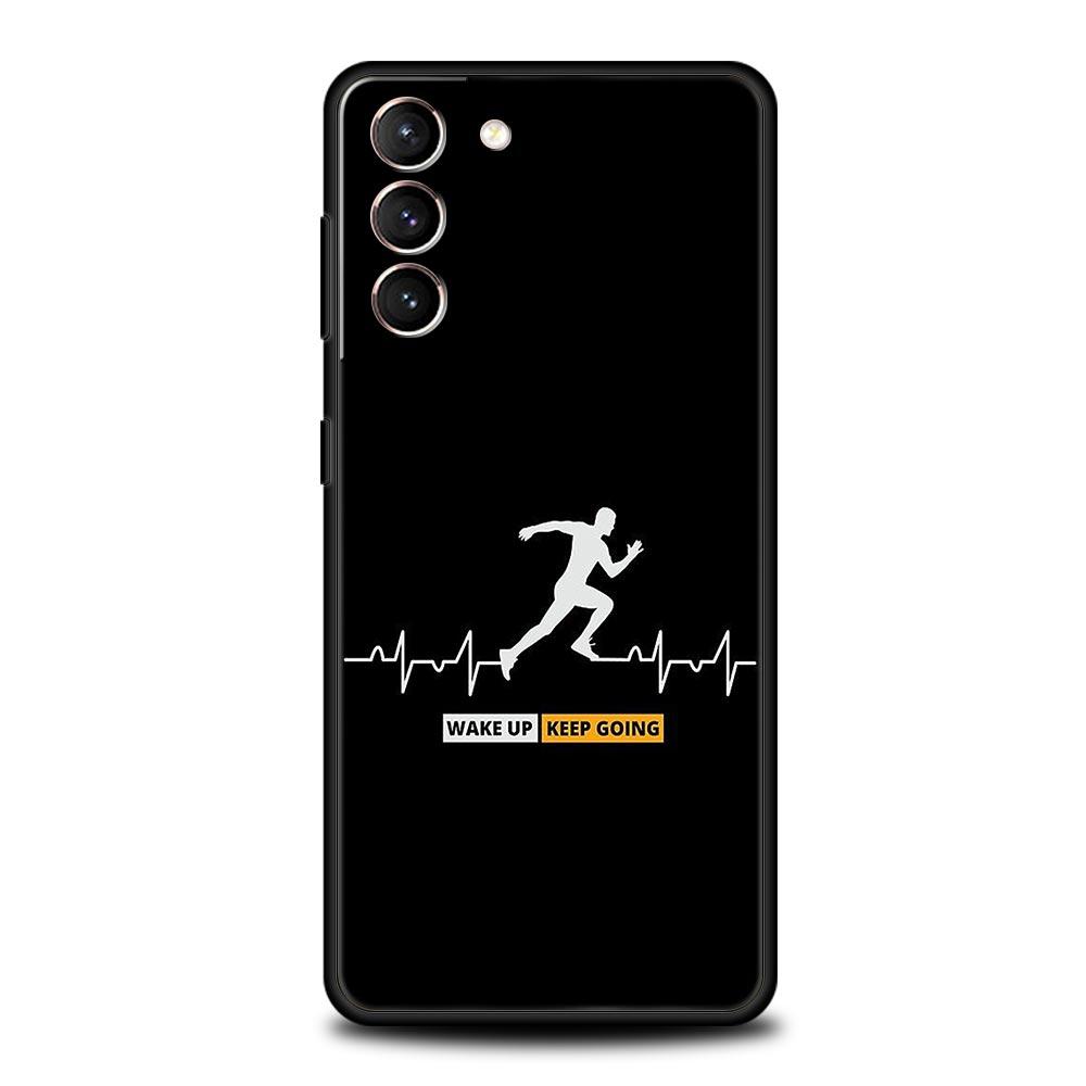 Чехол для телефона Samsung Galaxy S25 Edge S24 S23 S22 S21 Ultra S20 FE 5G S10 S10E S9 Plus Мягкая ТПУ крышка Бег марафон Бег