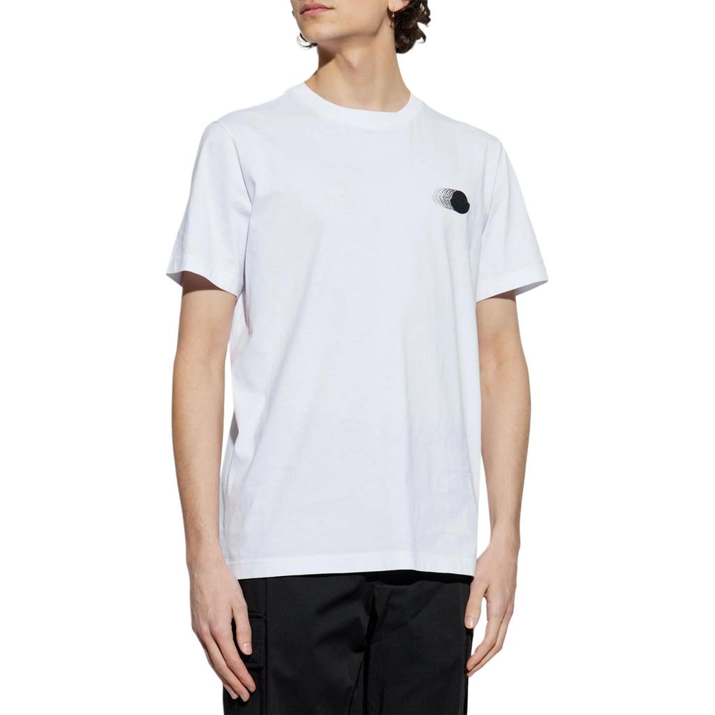 Moncler Round Neck Graphic Print Short Sleeve T-Shirt Men Tops White 8C0002889A17001