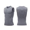 Мужской спортивный жилет с круглым вырезом без рукавов, эластичный дышащий топ, корректирующий мышцы, спортивный компрессионный топ