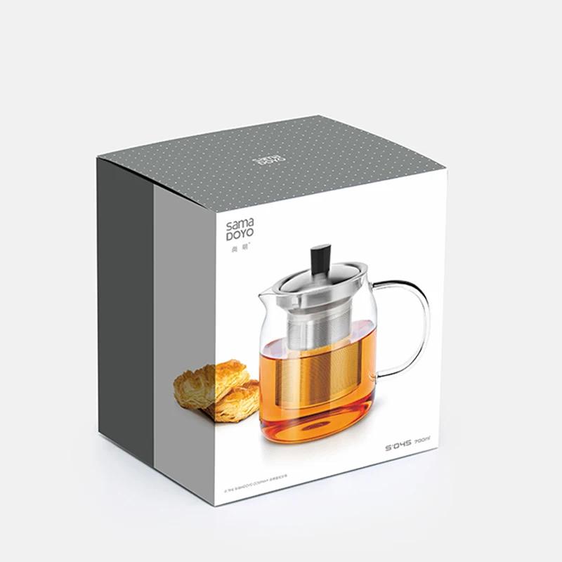 SAMADOYO Heat-resistant Glass Teapot, Tea Pot, Tea Water Separation and Filtration, Household High-capacity Tea Set, Tea Set