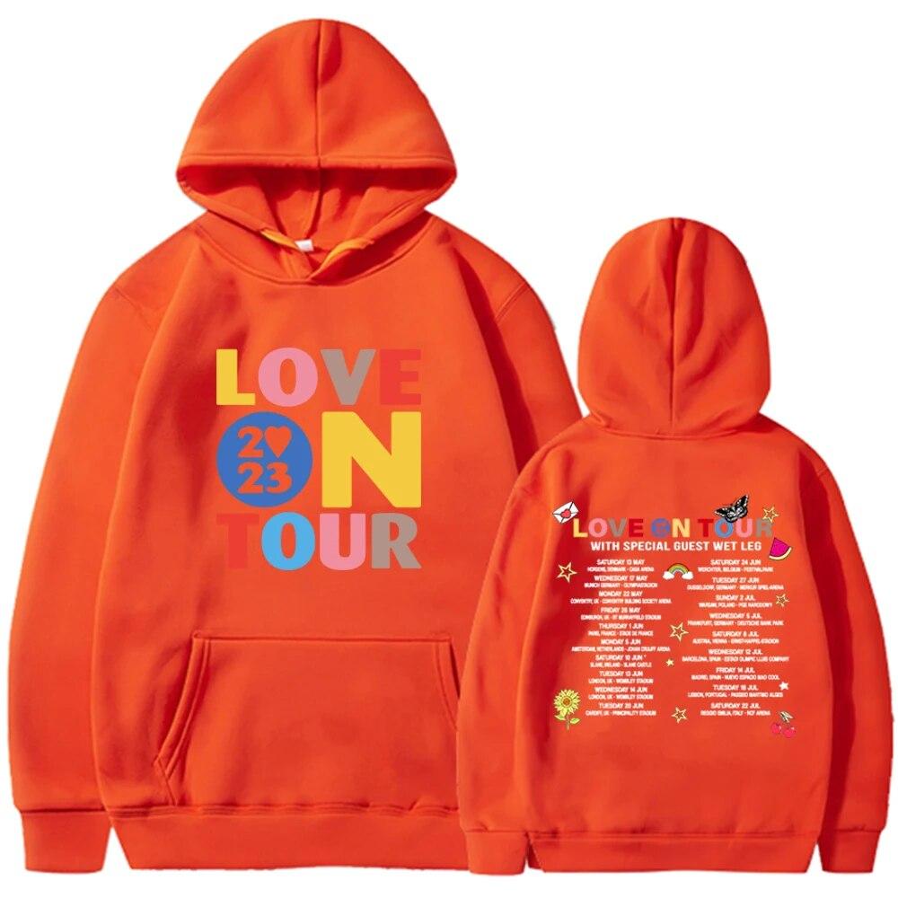 Толстовка Love on Tour 2023 HS Concert Толстовка с капюшоном Music Lover Эстетические пуловеры Унисекс Толстовки с рисунком Love on Tour Мерч Унисекс
