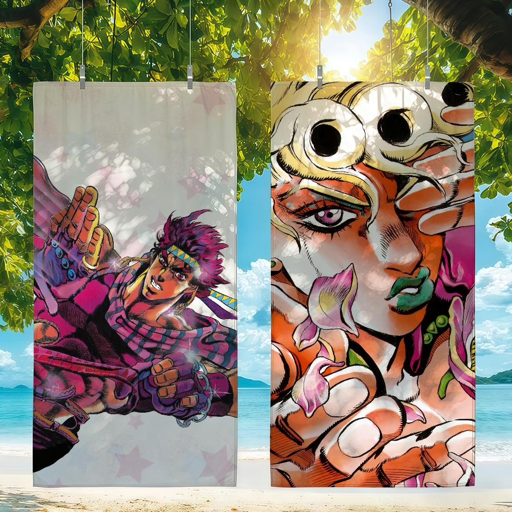 Полотенце JoJo's Bizarre Adventure Для плавания, йоги, спортзала, быстросохнущее, мягкое и приятное для кожи, пляжные полотенца, всесезонное
