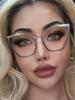 Luxury Designer Sunglasses Women'S Cat Eye Metal Glasses Frames Cool Summer Beach Glasses Fashion Optical Glasses