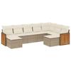 VidaXL Salon de Jardin avec Coussins 9 pcs, Canapés de Terrasse, Ensemble de Meubles de Patio, Mobilier d'Extérieur, Beige 3228221