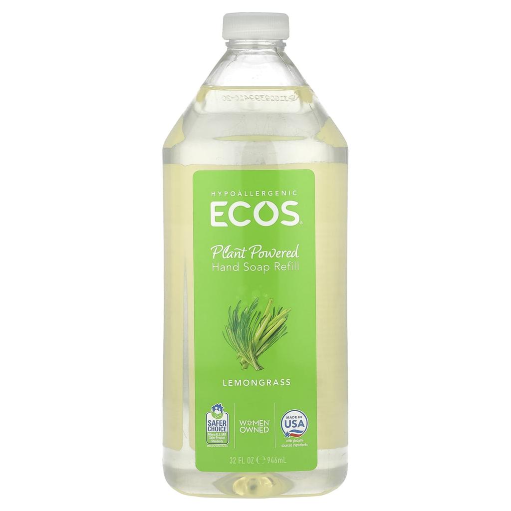 Ecos®, Жидкое мыло для рук, Заправка, Лемонграсс, 946 мл(32 жидких унции)