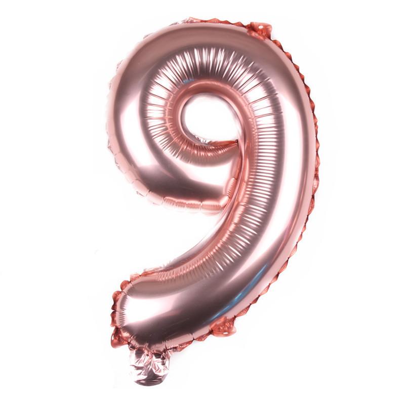 16-Inch Us Version Of Thin Body Digital Birthday Party Decoration Props Decoration Aluminum Film Balloon Digital