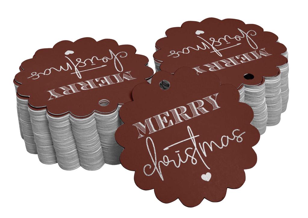 Inkdotpot Real Gold Foil Merry Christmas Tags Favor Hang Paper Tags 100