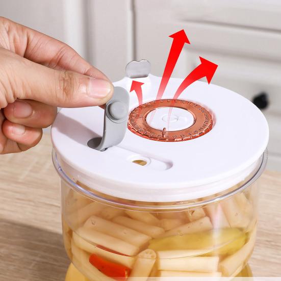 Банка для маринованных огурцов Прозрачная герметичная герметичная емкость для разделения кимчи для сухого и влажного сепаратора Дизайн песочных часов с вилкой и вентиляционным отверстием Домашняя кухня Маринованные оливки