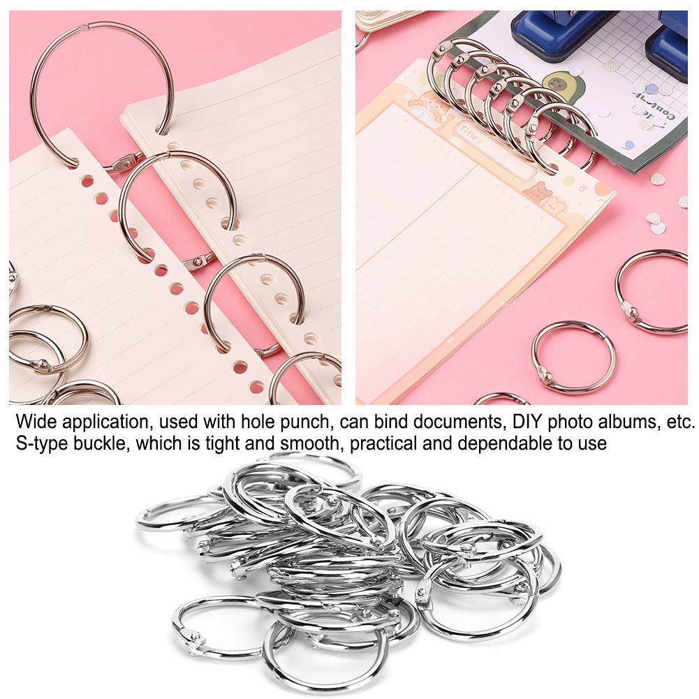 Tinplate Book Binder Loose Leaf Opening Circle Hoops for Scrapbook Album Stationery SuppliesSQ-25