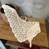 White Lace Triangle Scarf Cape Hip Scarf Elegant Lace Shawl  Women