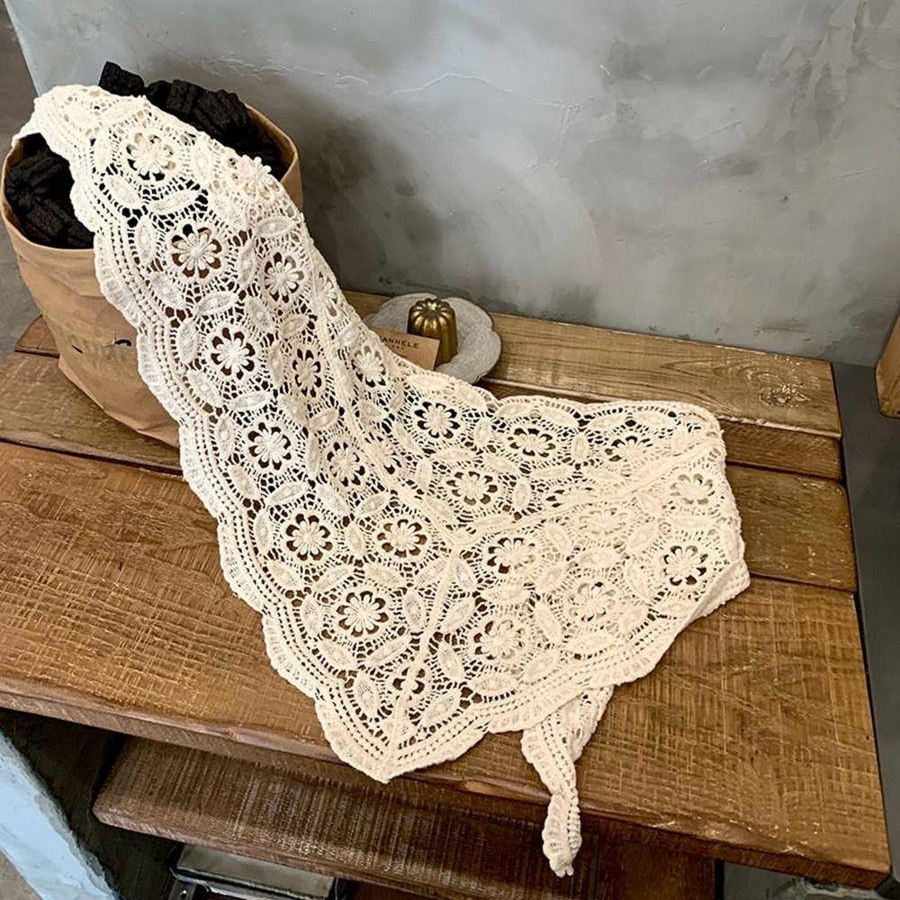 White Lace Triangle Scarf Cape Hip Scarf Elegant Lace Shawl Women