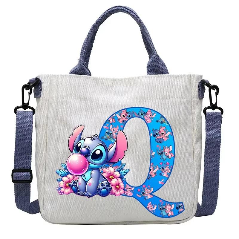 26 Letter Printed Student Canvas Bag Shoulder Bag Multi-Function Large Capacity Messenger Bag