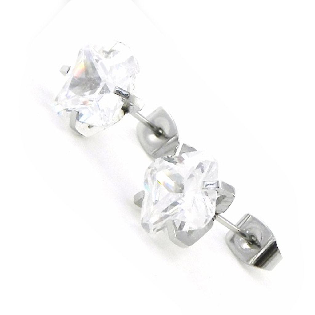 Les Trésors De Lily [I9089] - Silver-white 'Essentiel' Steel Earrings - 8 Mm