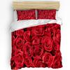 Red Rose Flower Bouquet Plant Duvet Cover with Pillow Case Custom 3pcs Bedding Set Quilt Cover Double Bed Home Textile