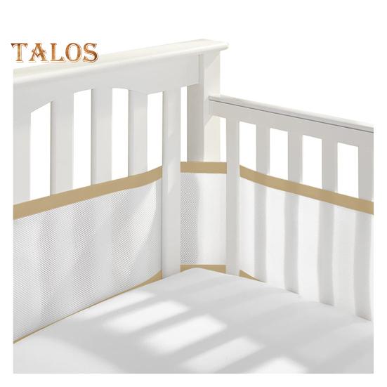 Дышащая сетчатая подкладка для кроватки с двухсторонними ремнями. Сетчатый барьер для безопасности детской кроватки. Простая установка. Защита конечностей. Бампер для кроватки.