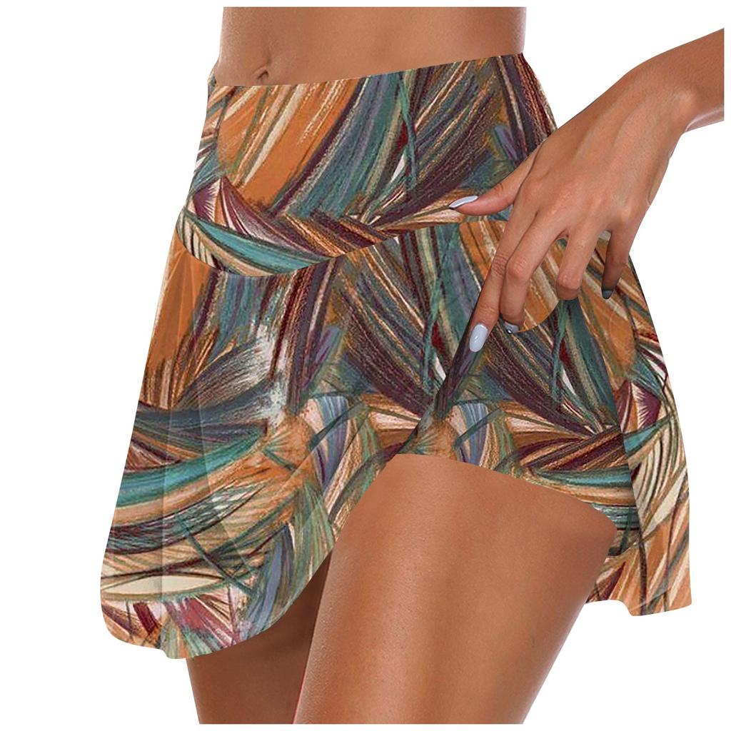 Женские спортивные эластичные плиссированные теннисные юбки для бега, йоги, внутренние шорты, эластичные спортивные шорты для гольфа