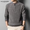 Шерстяной свитер, мужской зимний теплый мужской кашемировый свитер, вязаный свитер с половиной водолазки на молнии