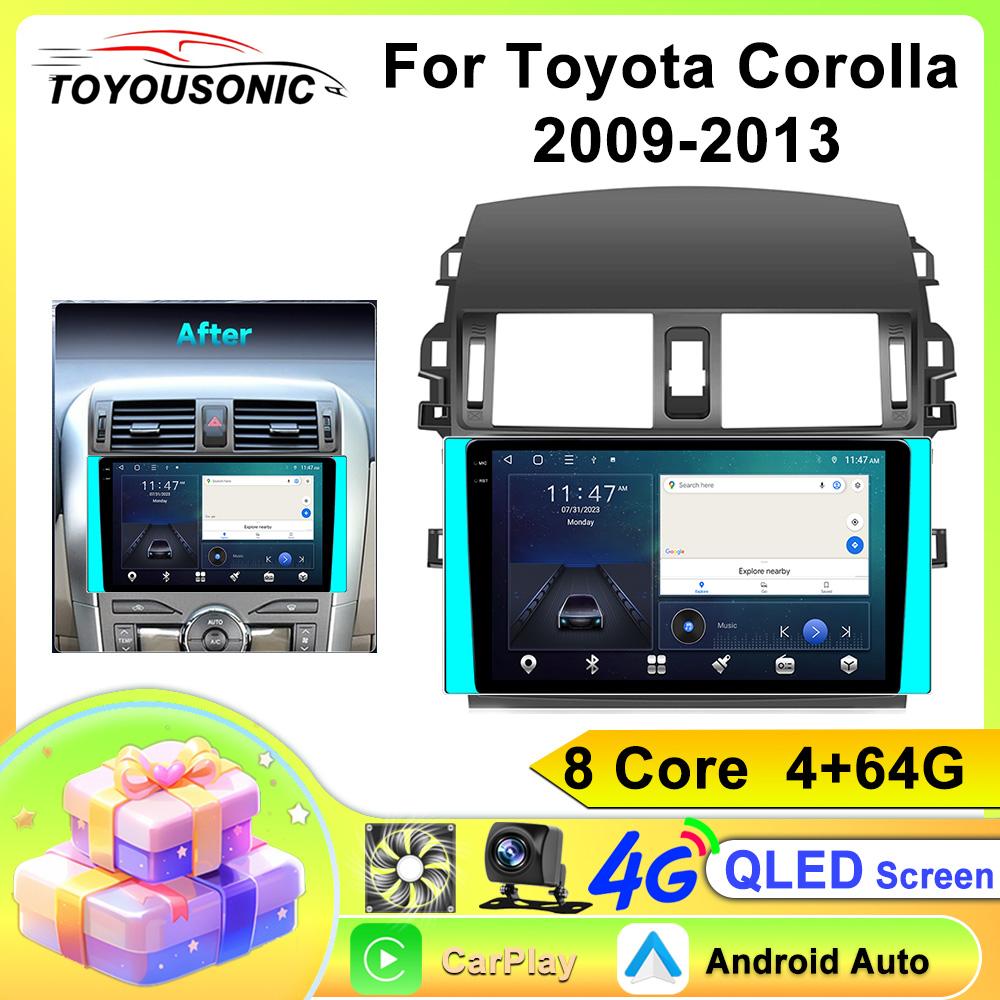 10.1" автомобильное радио для Toyota Corolla 2006 2007 2008 2009 2010 2012 2013 2din Android12 Carplay Multimidia Видеоплеер Navi Головное устройство