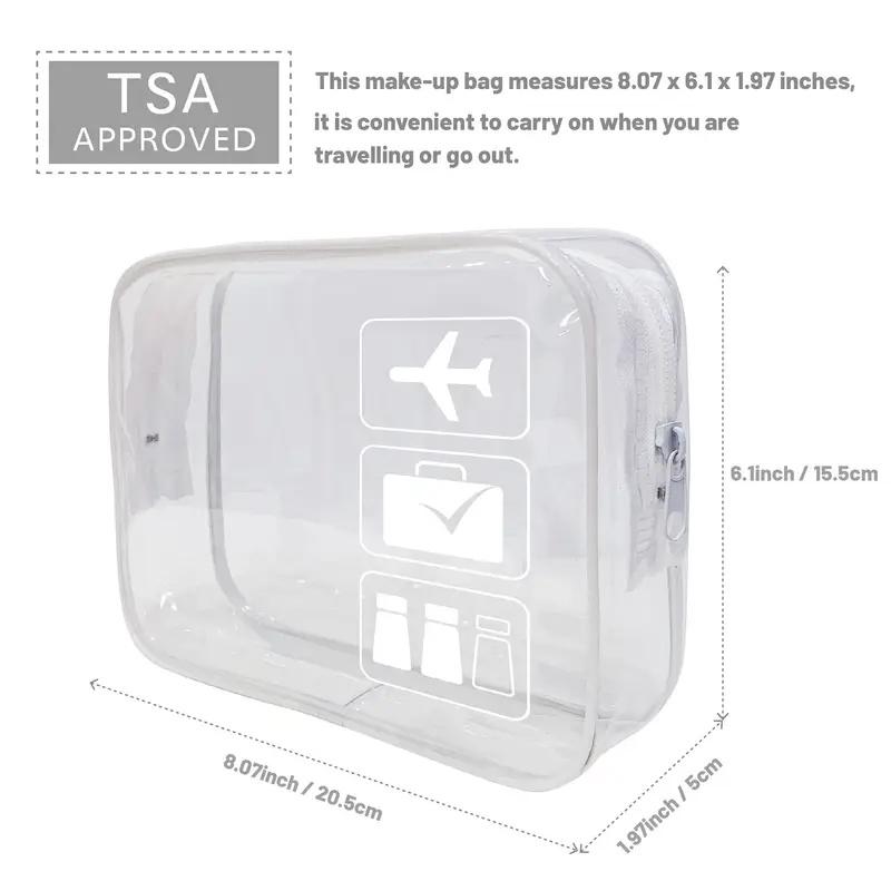 Прозрачная косметичка размера Quart, одобренная TSA - Прозрачная сумка для макияжа для авиаперелетов. Высококачественный герметичный дизайн.