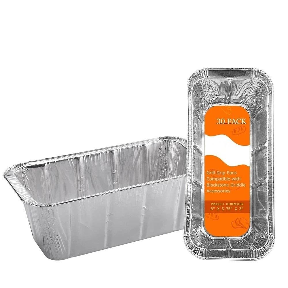 30/50Pcs Disposable Grill Grease Tray Aluminum Drip Pans Disposable Aluminum Foil Box  Kitchen Prep