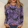 Women's Fashion Casual Halloween Printed Round Neck Long Sleeve Pullover Top