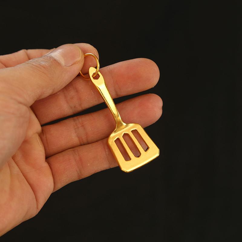 Mini Golden Shovel Golden Pot Keychain Game Peripheral Teamfight Tactics Key Chain Creative Toy Bag Car Key Holder Pendant