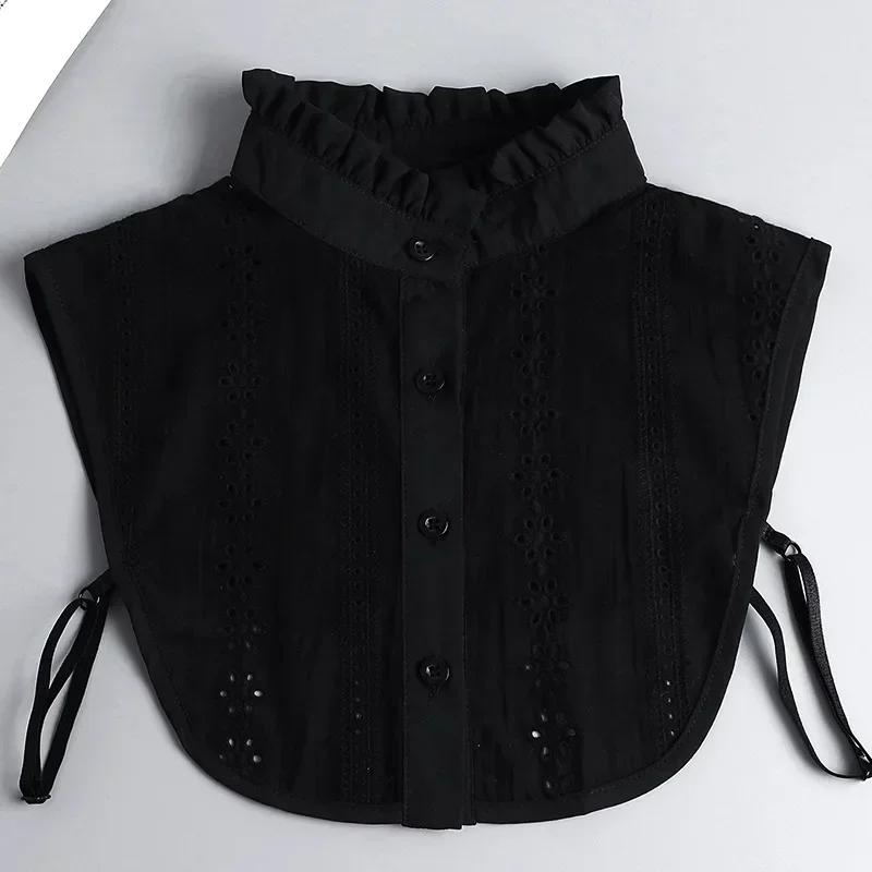 Hollow Lace Chiffon Doll Cotton Fake Collar Blouse Sweater Detachable Shirt Collar False Collar Lapel Women Top Collars Decor