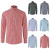 Plaid Shirt Male Long-Sleeved Shirts Spring Autumn Blouse Mens Top Blouse Lapel Button Down Shirts Slim Cardigan for Man