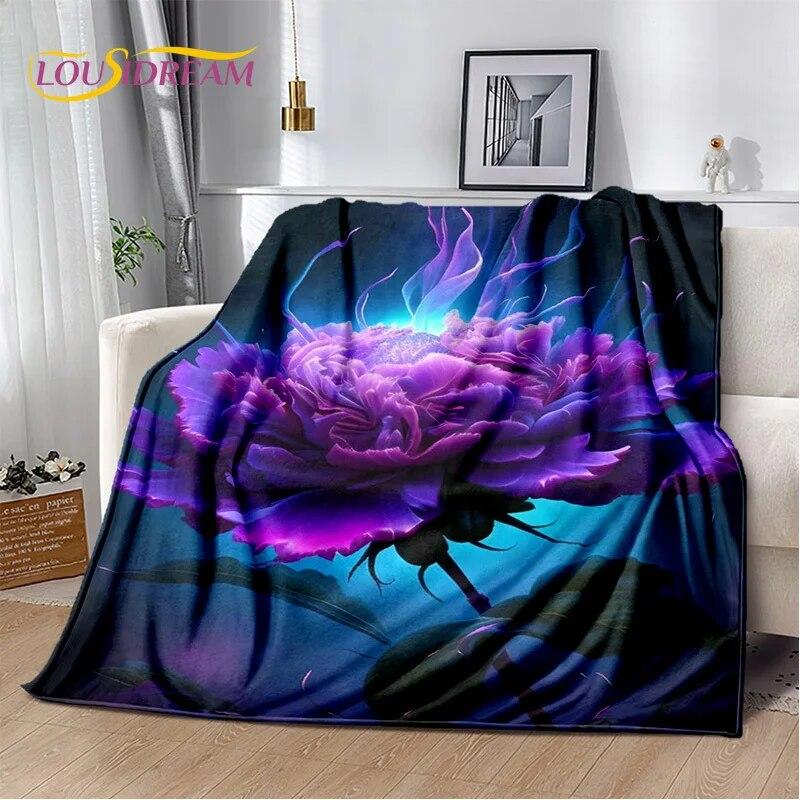 Dream Love Rose Nordic Flowers Daisy Blanket,Soft Throw Blanket for Home Bedroom Bed Sofa Picnic Travel Office Cover Blanket Kid