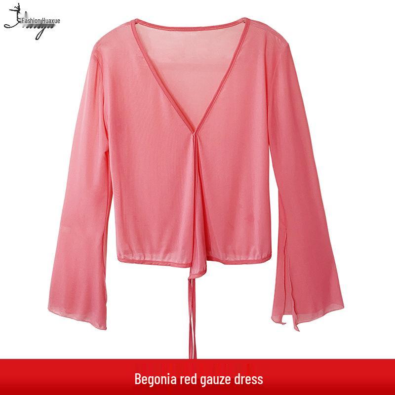 Костюм для китайского классического танца: Женский комплект из топа из сказочного газа и сетчатой юбки