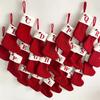 Creative Xmas Socks Letter Home Xmas Tree Ornament Decoration Red Christmas Socks Gift Bag For Christmas Theme Dress Up
